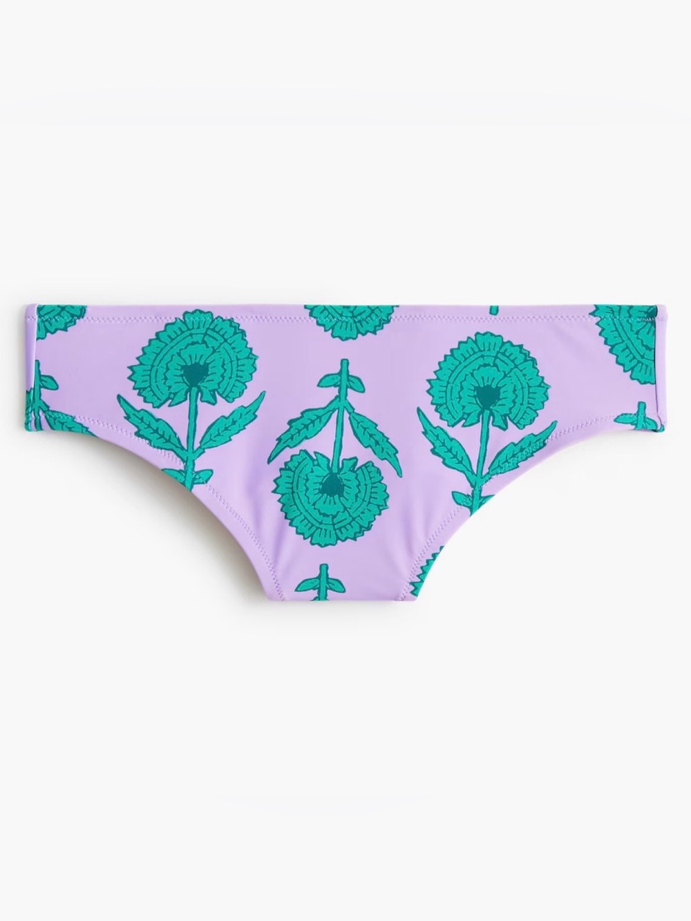 NWT Lavender Floral Mid Rise Bikini Bottoms with Teal Bloom Print